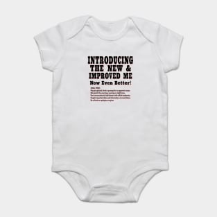 Funny Phrase - Always read the small print - New and Improved Me Baby Bodysuit